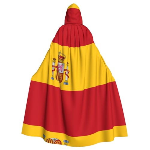 WHJWXC Spanische Flagge druckt Aldult Qualität Cosplay Halloween Poncho Umhang für Damen und Herren Weihnachten von WHJWXC