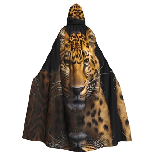 WHJWXC The deep eyed leopard prints aldult Quality Cosplay Halloween Poncho Cape for women and men, Christmas von WHJWXC