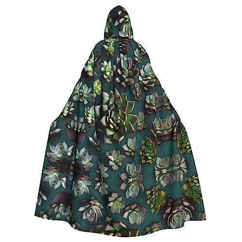 WHJWXC Viele Sukkulenten Drucke Aldult Qualität Cosplay Halloween Poncho Umhang für Damen und Herren Weihnachten von WHJWXC