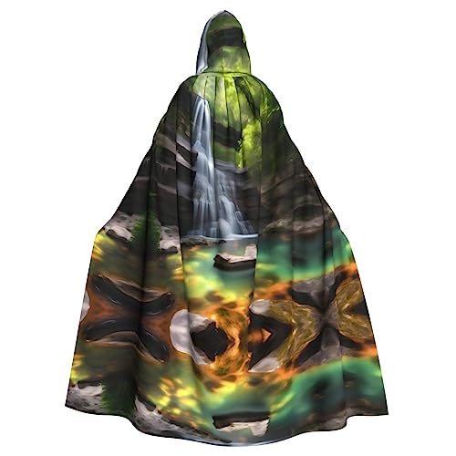 WHJWXC Wasserfall Views Prints Aldult Qualität Cosplay Halloween Poncho Umhang für Damen und Herren Weihnachten von WHJWXC