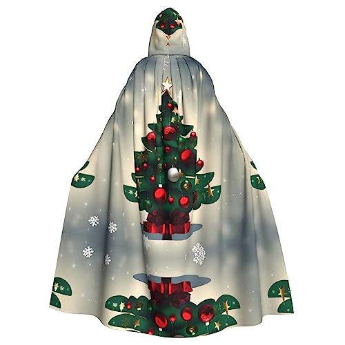 WHJWXC Weihnachtsgeschenk, Baumdrucke, Aldult Qualität, Cosplay, Halloween, Poncho, Umhang für Damen und Herren, Weihnachten von WHJWXC