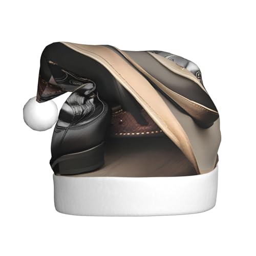 WHJYCC Cowboy Schwarz Hut Westernstiefel Weihnachtsmütze Nikolaus Mütze Weihnachten Kopfschmuck Herren Hut Damenhut Retro Weihnachtselfenmütze Rot von WHJYCC