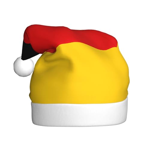 WHJYCC Deutsche Flagge Weihnachtsmütze Weihnachtsmann Mütze Weihnachten Kopfschmuck Herren Mütze Damen Mütze Retro Weihnachtselfenmütze Rot von WHJYCC