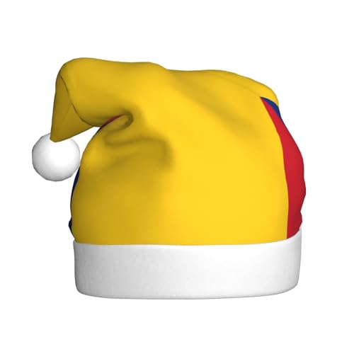 WHJYCC Flagge Rumäniens Weihnachtsmütze Nikolaus Mütze Weihnachten Kopfschmuck Herren Mütze Damen Mütze Retro Weihnachtselfenmütze Rot von WHJYCC