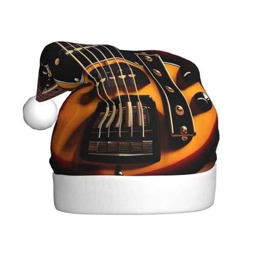 WHJYCC Instrumentalgitarre Weihnachtsmütze Weihnachtsmann Mütze Weihnachten Kopfschmuck Herren Hut Damenhut Retro Weihnachtselfenmütze Rot von WHJYCC