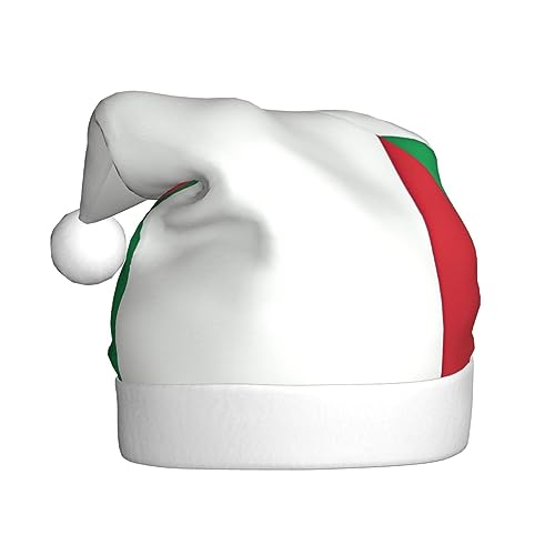 WHJYCC Italien Flagge Weihnachtsmütze Weihnachtsmann Hut Weihnachten Kopfschmuck Herren Hut Damen Hut Retro Weihnachtselfen Hut Rot von WHJYCC