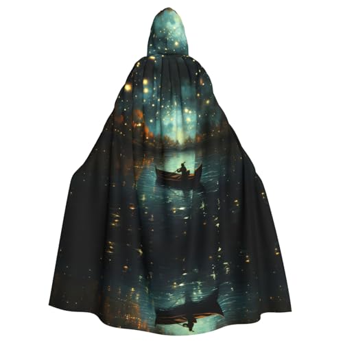 WHJYCC Lake under the stars Hooded Cape, adult men's and women's robes, Christmas and Halloween cosplay costumes, costume parties von WHJYCC