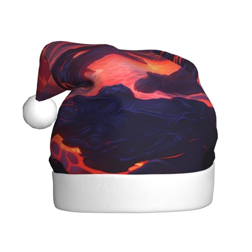 WHJYCC Lava Flow Weihnachtsmütze Nikolaus Mütze Weihnachten Kopfschmuck Herren Mütze Damen Mütze Retro Weihnachtselfenmütze Rot von WHJYCC