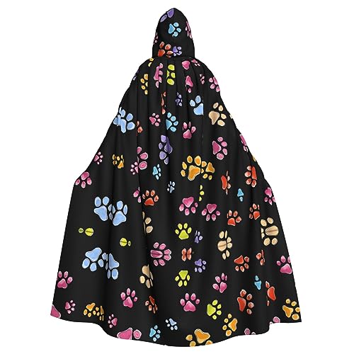 WHJYCC Pawful Paws Print Kapuzenumhang Erwachsene Herren Damen Roben Weihnachten Halloween Cosplay Kostüme Kostümpartys von WHJYCC