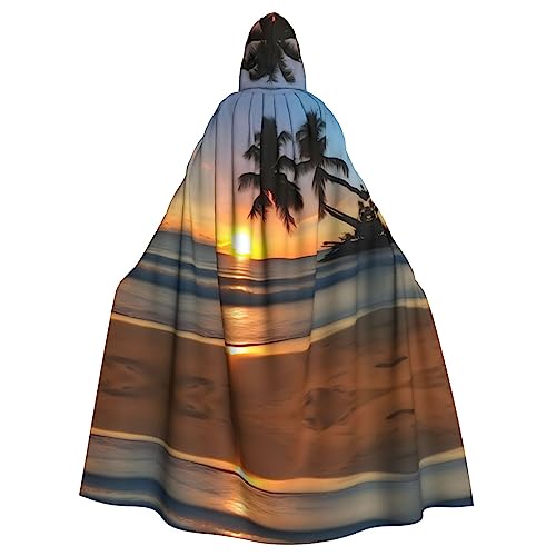 WHJYCC Sonnenuntergang Strand Kapuzenumhang Erwachsene Herren Damen Roben Weihnachten Halloween Cosplay Kostüme Kostümpartys von WHJYCC