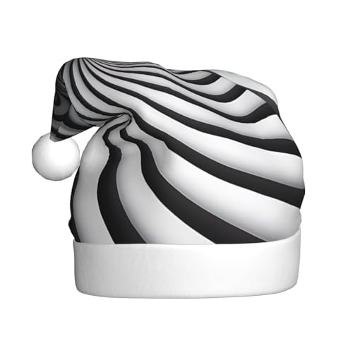 WHJYCC Spirale Optische Täuschung GIF Weihnachtsmütze Nikolaus Mütze Weihnachten Kopfschmuck Herren Hut Damen Mütze Retro Weihnachtselfenmütze Rot von WHJYCC