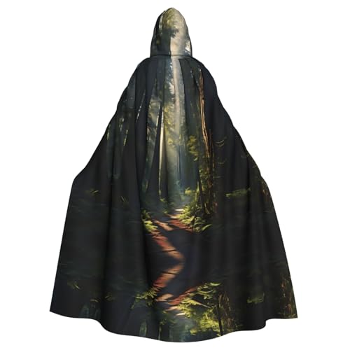 WHJYYXDE California Redwood Forest Printing Halloween Hooded Cape Hooded Cloak Suitable for cosplay costumes, Christmas parties von WHJYYXDE