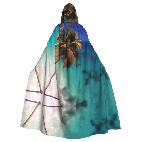 WHJYYXDE Caribbean Islands Pattern Quality Halloween Hooded Cape Hooded Cloak Suitable for cosplay costumes von WHJYYXDE