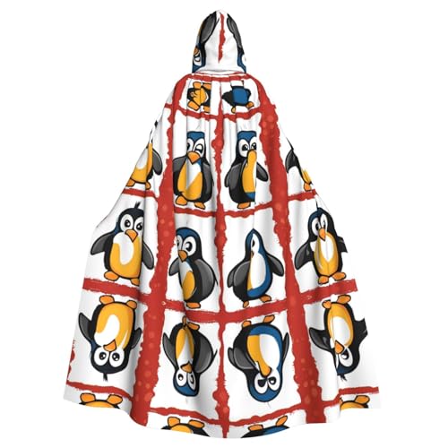 WHJYYXDE Cartoon-Pinguin-Muster, hochwertiger Halloween-Kapuzenumhang, geeignet für Cosplay-Kostüme von WHJYYXDE