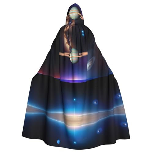 WHJYYXDE Cosmic Saturn Printing Halloween Hooded Cape Hooded Cloak Suitable for cosplay costumes, Christmas parties von WHJYYXDE