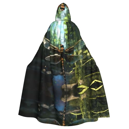 WHJYYXDE Dragonfly Flying Prints Halloween Hooded Cape Hooded Cloak Suitable for cosplay costumes, Christmas parties von WHJYYXDE