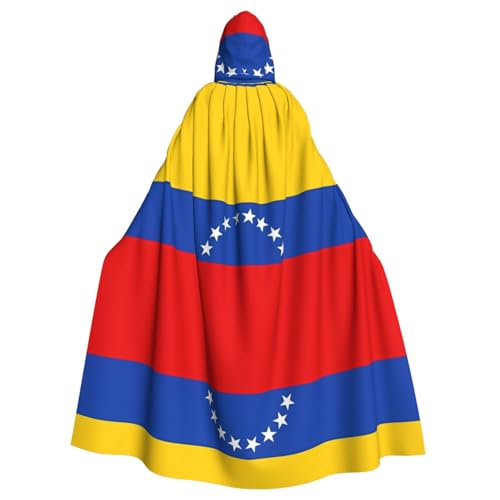 WHJYYXDE Flagge von Venezuela, bedruckt, Halloween-Kapuzenumhang, geeignet für Cosplay-Kostüme, Weihnachtsfeiern von WHJYYXDE