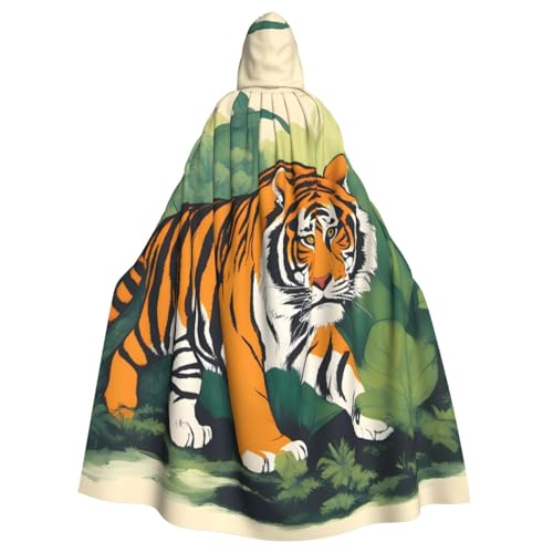 WHJYYXDE Jungle Tigers Cub Printing Halloween Hooded Cape Hooded Cloak Suitable for cosplay costumes, Christmas parties von WHJYYXDE