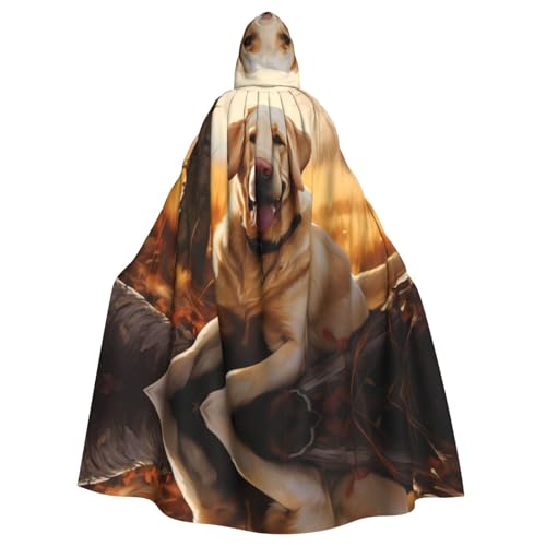 WHJYYXDE Labrador Retriever Hunde-Druck, Halloween-Kapuzenumhang, geeignet für Cosplay-Kostüme, Weihnachtsfeiern von WHJYYXDE