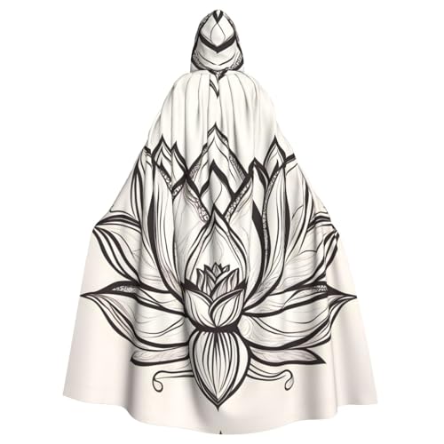 WHJYYXDE Lotus Flower Namaste Prints Halloween Hooded Cape Hooded Cloak Suitable for cosplay costumes, Christmas parties von WHJYYXDE