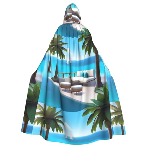 WHJYYXDE Love Island on the S Printing Halloween Hooded Cape Hooded Cloak Suitable for cosplay costumes, Christmas parties von WHJYYXDE