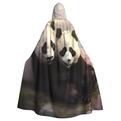 WHJYYXDE Lovely Pandas Prints Halloween Hooded Cape Hooded Cloak Suitable for cosplay costumes, Christmas parties von WHJYYXDE