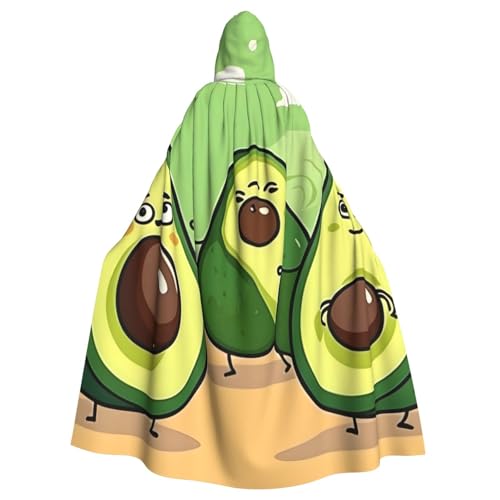 WHJYYXDE Lustiges Cartoon-Avocado-Muster, hochwertiger Halloween-Kapuzenumhang, geeignet für Cosplay-Kostüme von WHJYYXDE