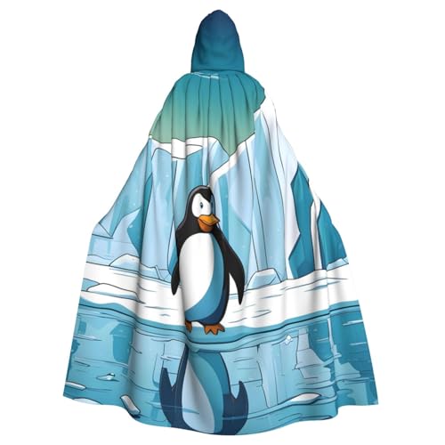 WHJYYXDE Pinguin-Antarktis-Eisdrucke, Halloween-Kapuzenumhang, geeignet für Cosplay-Kostüme, Weihnachtsfeiern von WHJYYXDE