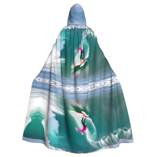 WHJYYXDE Surfer People Printing Halloween Hooded Cape Hooded Cloak Suitable for cosplay costumes, Christmas parties von WHJYYXDE