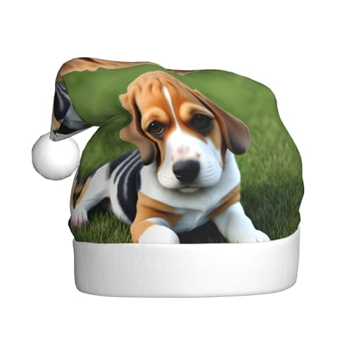 WHJYYXDE Weihnachtsmütze für Erwachsene – hochwertiger Stoff mit weichem Stoff für Feiertage, Partys, Beagle-Hunde-Drucke WHJYYXDE Weihnachtsmütze für Erwachsene – hochwertiger Stoff mit weichem Stoff für Feiertage, Partys, Beagle-Hunde-Drucke von WHJYYXDE