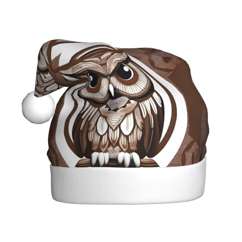 WHJYYXDE Weihnachtsmütze für Erwachsene – hochwertiger Stoff mit weichem Stoff für Feiertage, Partys, Cartoon-Eulen-Drucke WHJYYXDE Weihnachtsmütze für Erwachsene – hochwertiger Stoff mit weichem Stoff für Feiertage, Partys, Cartoon-Eulen-Drucke von WHJYYXDE