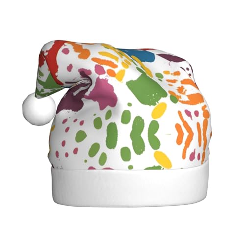 WHJYYXDE Weihnachtsmütze für Erwachsene – hochwertiger Stoff mit weichem Stoff für Feiertage, Partys, Kinder, Handabdrucke WHJYYXDE Weihnachtsmütze für Erwachsene – hochwertiger Stoff mit weichem Stoff für Feiertage, Partys, Kinder, Handabdrucke von WHJYYXDE