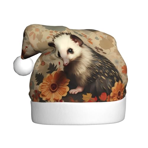 WHJYYXDE Weihnachtsmütze für Erwachsene – hochwertiger Stoff mit weichem Stoff für Feiertage, Partys, Opossum-Muster WHJYYXDE Weihnachtsmütze für Erwachsene – hochwertiger Stoff mit weichem Stoff für Feiertage, Partys, Opossum-Muster von WHJYYXDE
