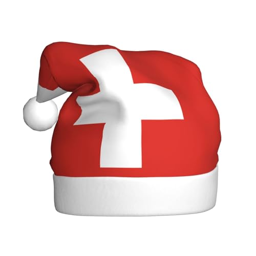 WHJYYXDE Weihnachtsmütze für Erwachsene – hochwertiger Stoff mit weichem Stoff für Feiertage, Partys, Schweizer Flaggen-Drucke WHJYYXDE Weihnachtsmütze für Erwachsene – hochwertiger Stoff mit weichem Stoff für Feiertage, Partys, Schweizer Flaggen-Drucke von WHJYYXDE