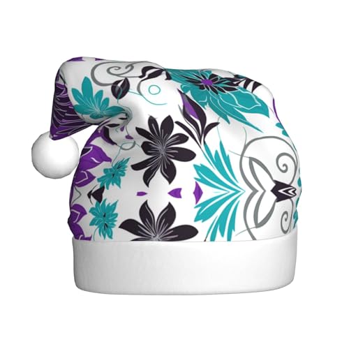WHJYYXDE Weihnachtsmütze für Erwachsene – hochwertiger Stoff mit weichem Stoff für Feiertage, Partys, violette und blaugrüne Blumendrucke WHJYYXDE Weihnachtsmütze für Erwachsene – hochwertiger Stoff mit weichem Stoff für Feiertage, Partys, violette und blaugrüne Blumendrucke von WHJYYXDE