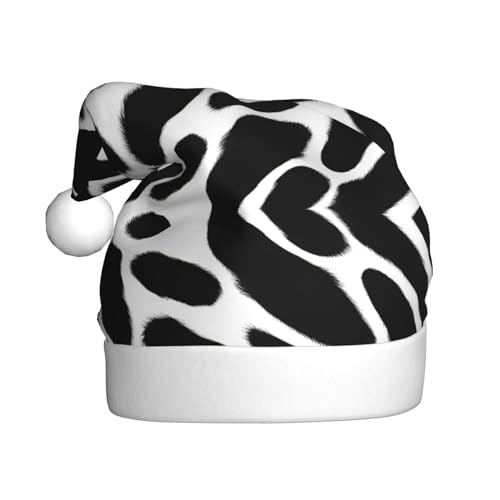 WHJYYXDE Weihnachtsmütze für Erwachsene – hochwertiger Stoff mit weichem Stoff für Feiertage, Schwarz-Weiß-Lederdruckdrucke WHJYYXDE Weihnachtsmütze für Erwachsene – hochwertiger Stoff mit weichem Stoff für Feiertage, Schwarz-Weiß-Lederdruckdrucke von WHJYYXDE