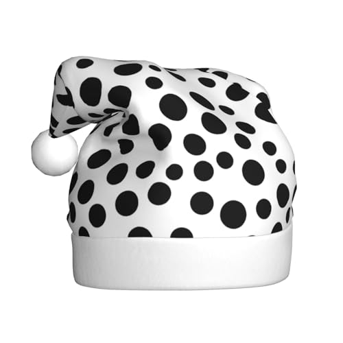 WHJYYXDE Weihnachtsmütze für Erwachsene – hochwertiger Stoff mit weichem Stoff für Feiertage, Schwarz-Weiß-Punkt-Drucke WHJYYXDE Weihnachtsmütze für Erwachsene – hochwertiger Stoff mit weichem Stoff für Feiertage, Schwarz-Weiß-Punkt-Drucke von WHJYYXDE
