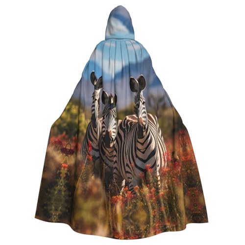 WHJYYXDE Zebras on South Africa Printed Halloween Hooded Cape Hooded Cloak Suitable for cosplay costumes, Christmas parties von WHJYYXDE