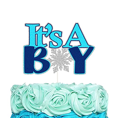 Schneeflocke It's A Boy Kuchendekoration, Babyparty, Geschlecht offenbaren, Party-Dekoration, Junge, Willkommens-Baby-Tortenaufsatz von WHPCT