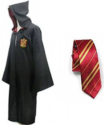 WHSUXAYC Hogwarts Magician Robe, Gryffindor Ravenclaw Cape, Youth Adult Uniform, Halloween Carnival Cosplay Costume (Red, L) von WHSUXAYC