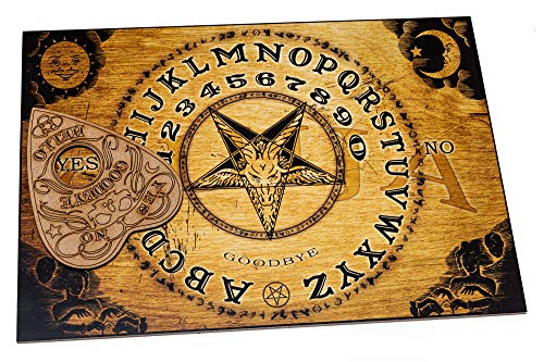 Hölzernes Ouija Board Brett. Hexenbrett mit detaillierten anweisungen auf Deutsch. Spirit Board von WICCSTAR