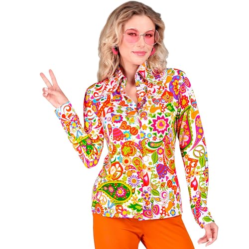 WIDMANN MILANO PARTY FASHION - 60er Jahre Bluse für Damen, Hippie, Reggae, Flower Power, Disco Fever, Schlagermove von W WIDMANN MILANO Party Fashion