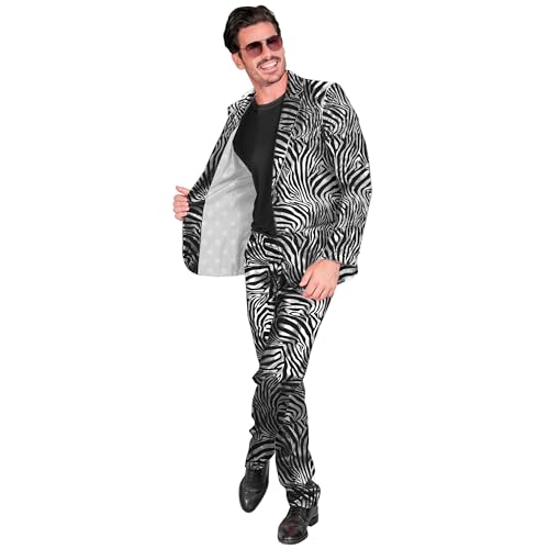 WIDMANN MILANO PARTY FASHION - Kostüm Party Fashion Anzug, Zebra Muster, Jackett und Hose, Animal Print, Tierkostüm, Disco Fever, Showmen von W WIDMANN MILANO Party Fashion