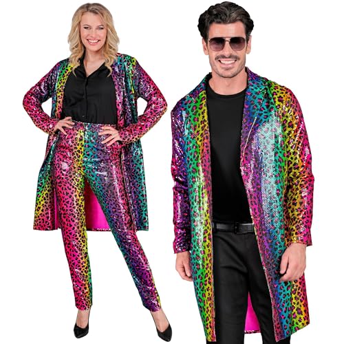 W WIDMANN MILANO Party Fashion - Party Fashion Pailletten Mantel, Party Outfit, Jacke, Disco Fever, Animal Print, Festival, Faschingskostüme von W WIDMANN MILANO Party Fashion