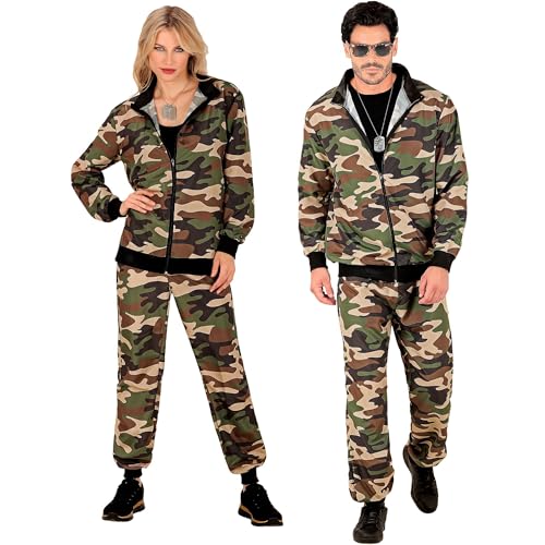 W WIDMANN MILANO Party Fashion - Kostüm Trainingsanzug, Camouflage, Soldat, 80er Jahre Outfit, Jogginganzug, für Karneval von W WIDMANN MILANO Party Fashion