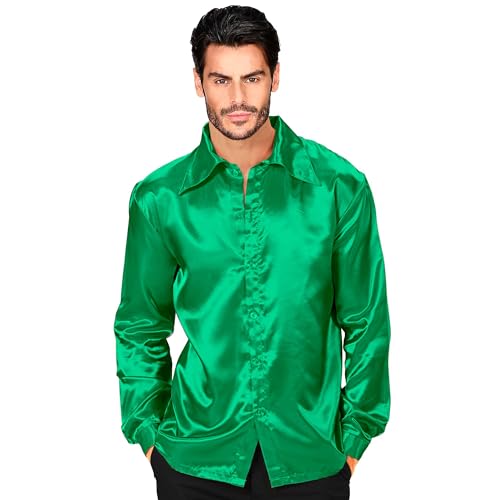 W WIDMANN MILANO Party Fashion - Satin Hemd für Herren, 70er Jahre Disco Fever, Retro Style, Schlagermove, Party Shirt von W WIDMANN MILANO Party Fashion