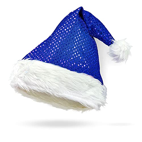 Widmann 03859 - Paillettenhut Santa Claus, Blau, Weihnachten, Hut, Kopfschmuck, Accessoire, Mottoparty, Karneval von W WIDMANN MILANO Party Fashion