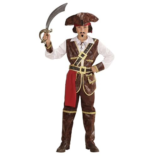 Widmann - Kinderkostüm Pirate of Coconut Beach, Shirt, Weste, Gürtel, Schärpe, Hose, Überziehstiefel und Hut, Karneval, Mottoparty von W WIDMANN MILANO Party Fashion