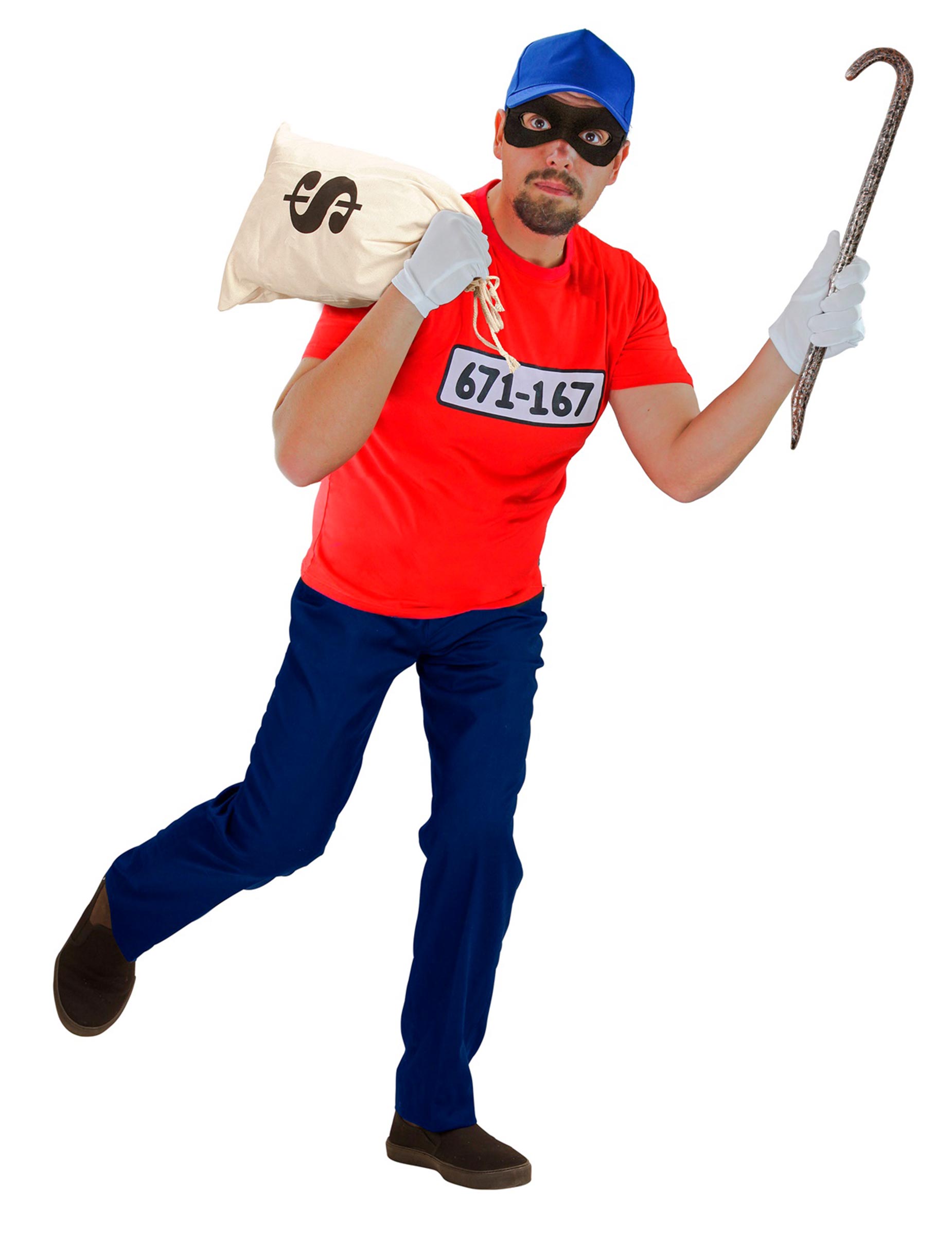 Einbrecherkostüm für Herren rot Einbrecherkostüm für Herren rot von WIDMANN