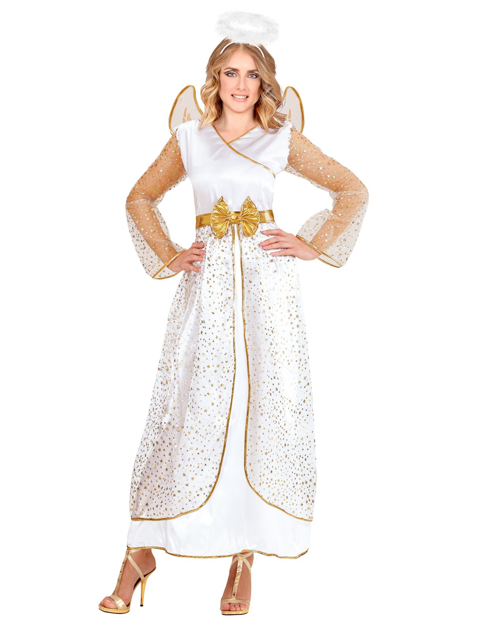 Engel Damenkostüm weiß und gold Engel Damenkostüm weiß und gold von WIDMANN